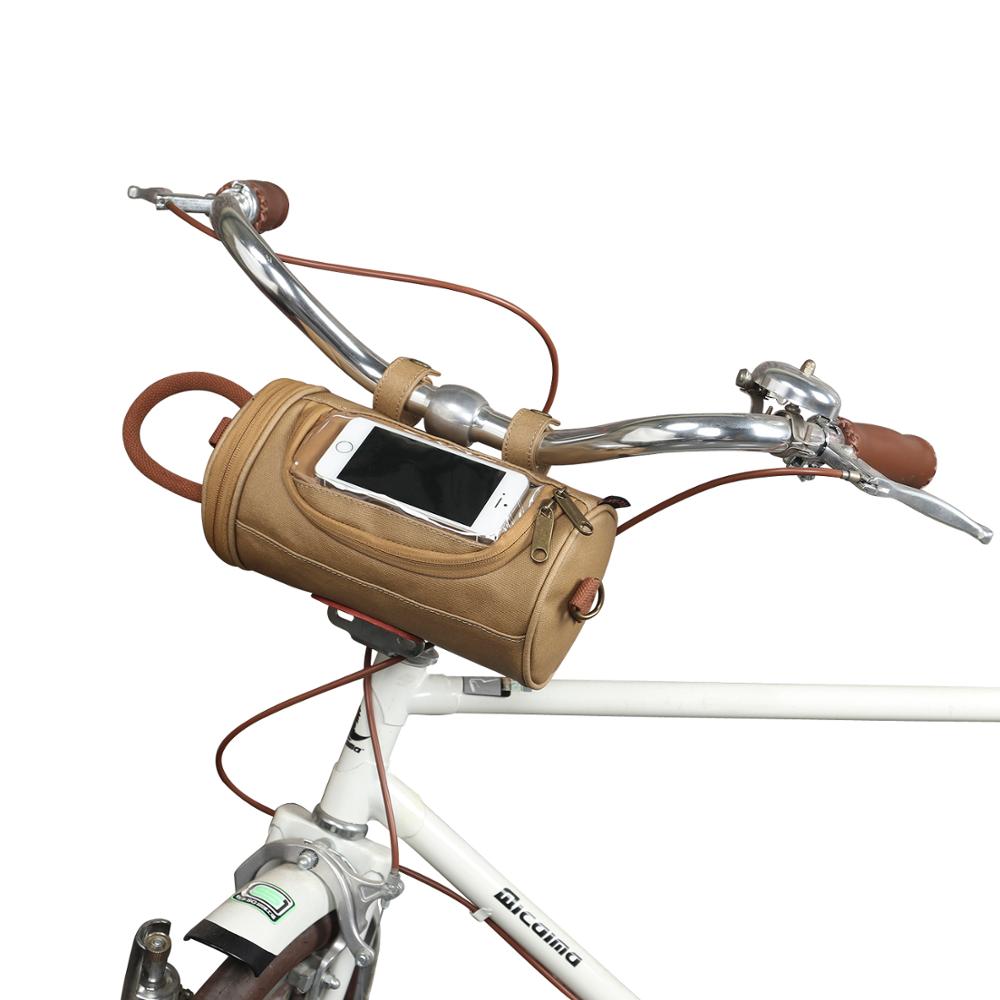 Sacoche guidon de vélo pour téléphone style vintage - Pédale Maurice