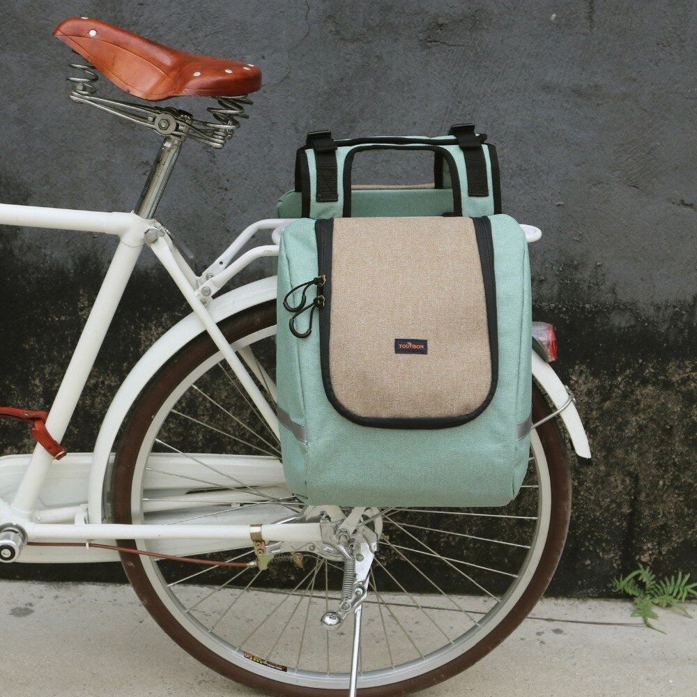 Sacoche double porte bagage arrière vélo isotherme vintage Pédale Maurice