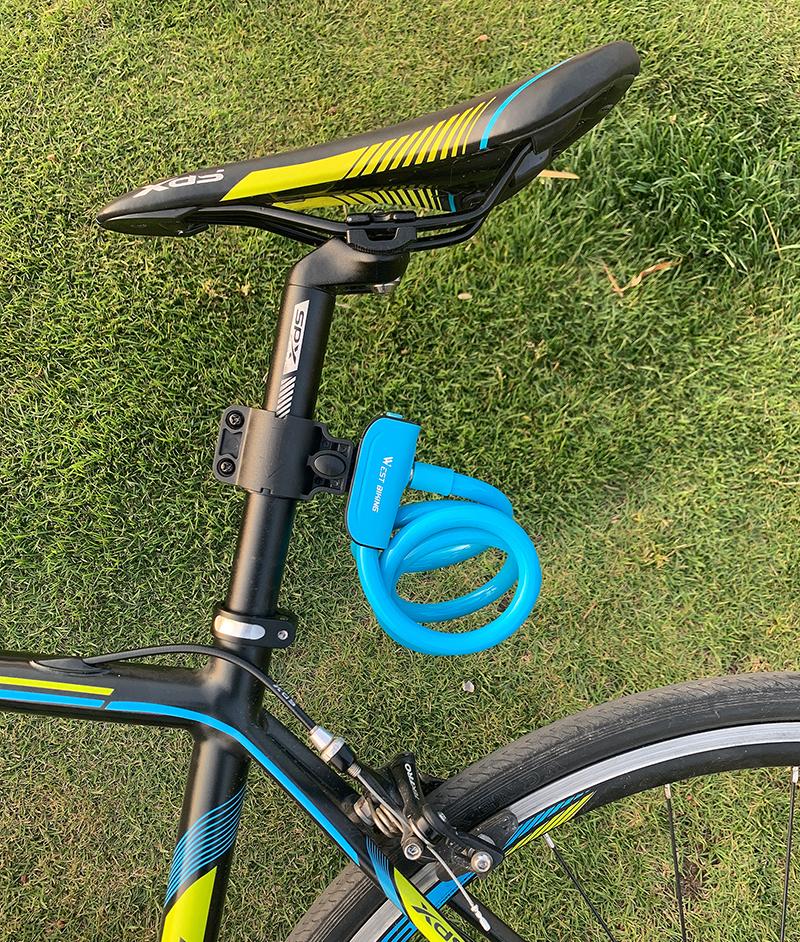 Antivol câble de vélo à clé avec support vélo Pédale Maurice