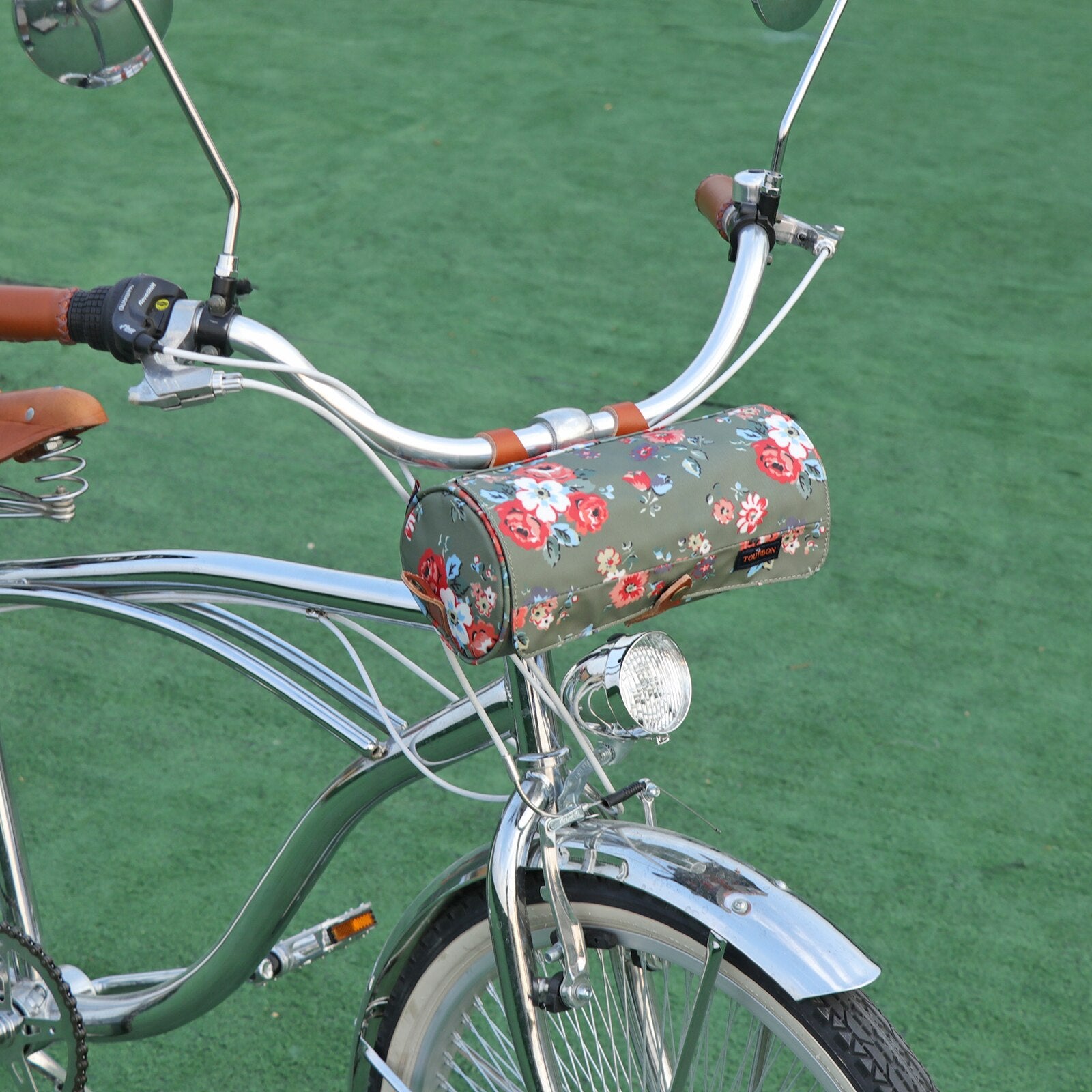Tourbon Vintage Bicycle Handlebar Bag Bike Top Tube Storage Pouch Waxed Canvas Waterproof Shoulder Pack Multi-color Pédale Maurice