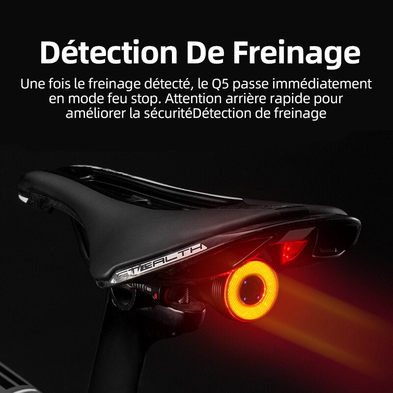 Éclairage vélo arrière intelligent LED IPx6 Pédale Maurice