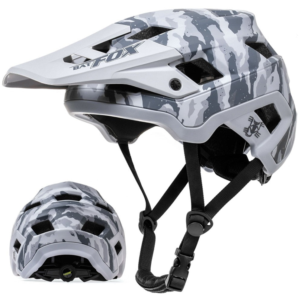 Casque v lo homme VTT Camouflage Blanc Gris