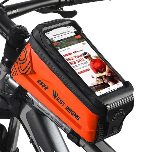 Sacoche vélo cadre tube 2.5L avec étui pour téléphone