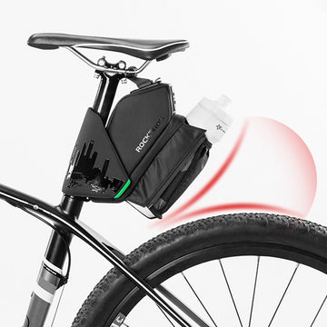 Sacoche selle de vélo réfléchissante avec poche gourde waterproof